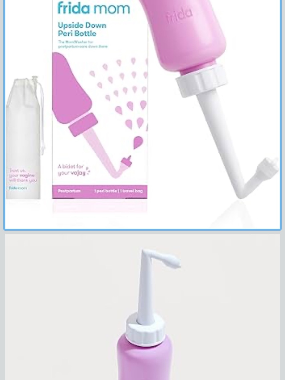 Pink Upside Down Peri Bottle - Postpartum Perineal Cleanser